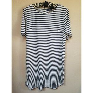 Chatelaine Voyage 95 Women Short Sleeve Straight Shift Dress Striped Black White